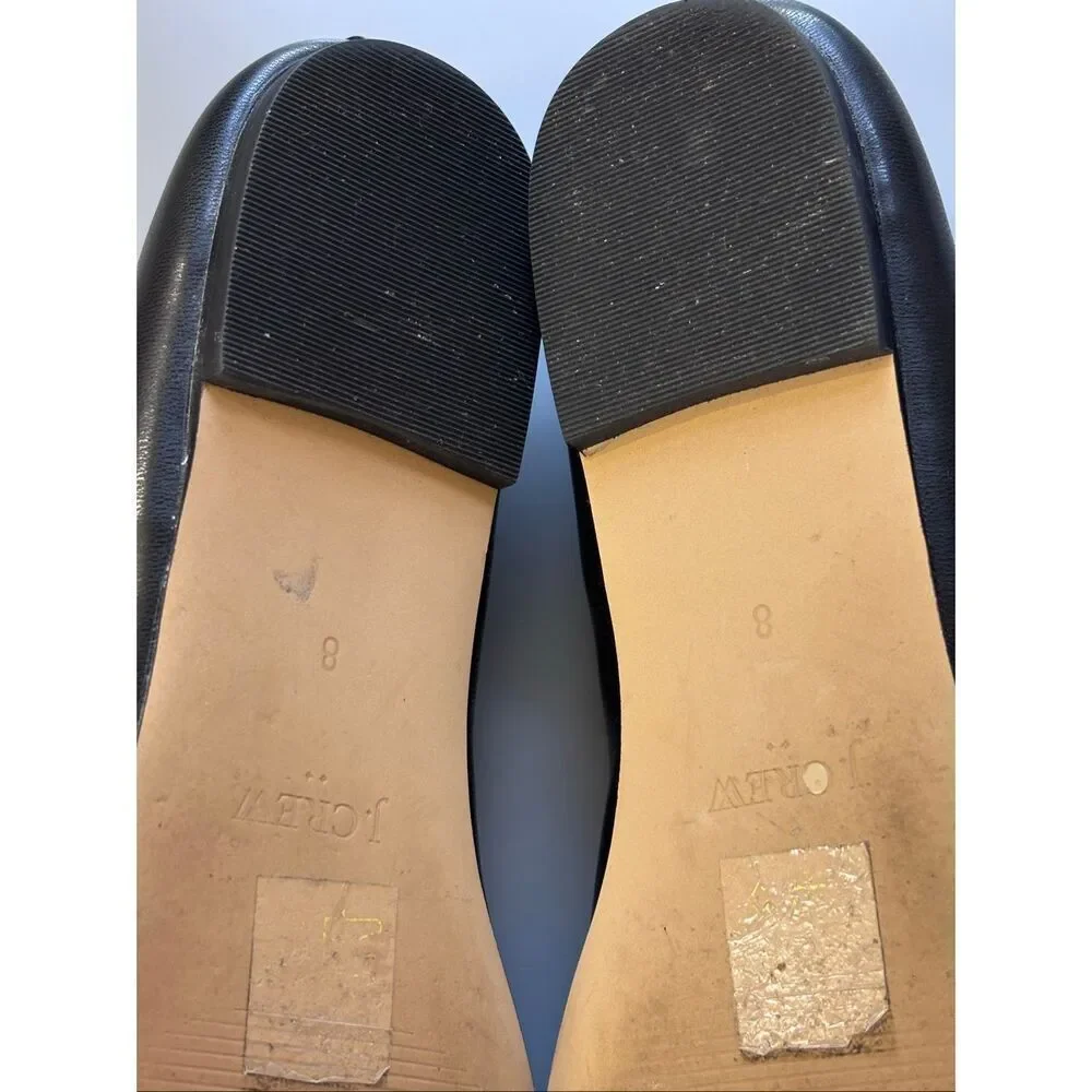 J. Crew Ballet flats black bow size 8